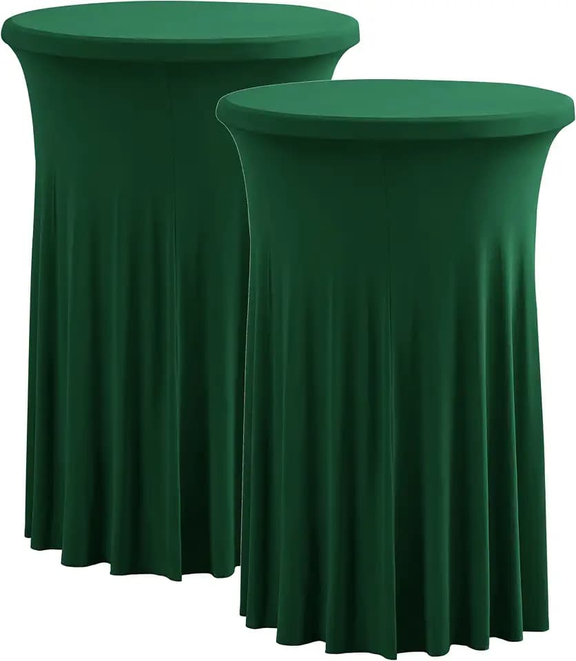 2Pack Highboy Cocktail Table Cover Skirt Tablecloth (32"x43", Hunter Green)