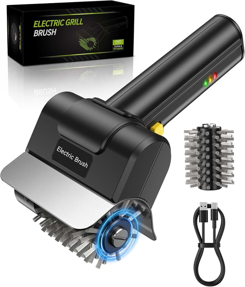 Electric Grill Brush, Rechargeable Electric Grill Cleaner