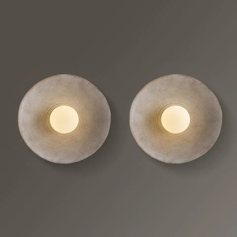 2 Pack Retro Japanese Wall Sconce, Wabi-Sabi Style Resin Wall Lamps G4 Warm Light Home Decor Wall Lights Bedside Art Wall Light Fixtures for Bedroom, Living Room, Dining Room