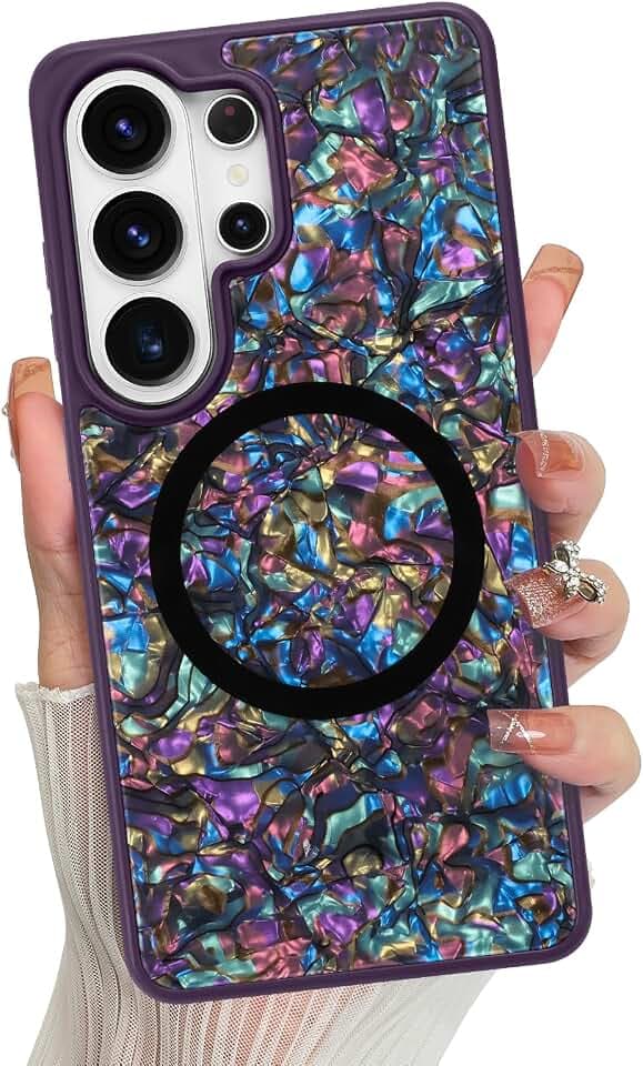 Magnetic for Samsung Galaxy S26 Ultra Case Abalone Shell, Elegant Purple