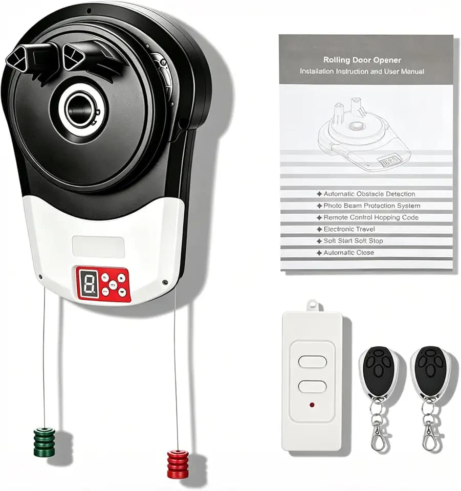 Roll Up Door Opener with 3 Remotes for Garage Warehouse Store Barn Farm