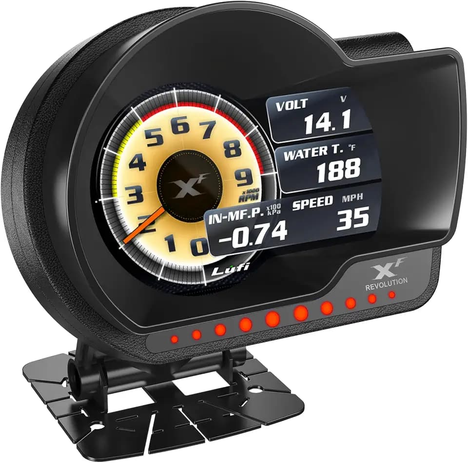 Lufi XF OBD2 Gauge Display – Fuel Car Companion, Multi-Function & Overload Protection