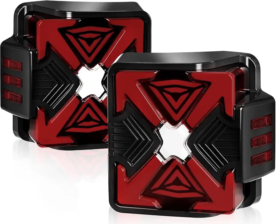 LED Tail Lights For 2007-2018 Jeep Wrangler JK JKU,X-Shape Clear