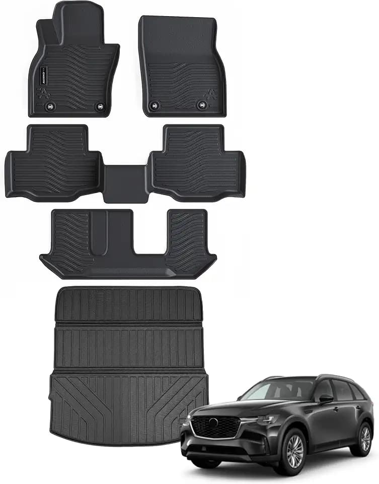 AUXKO Floor Mats Cargo Mat Backrest Mat for Mazda CX90 8 Seat 2026-2024