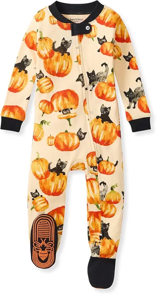 Burt's Bees Baby Boys Footless Pajamas, Sleep and Play Loose Fit, 100% Organic Cotton Soft One-piece PJs, Sizes NB to 6-9 Months
