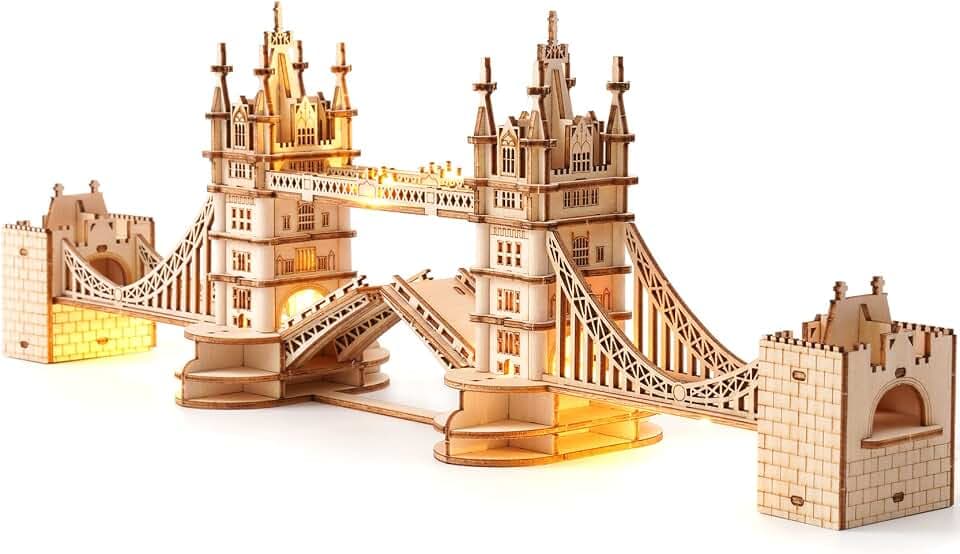 ROBOTIME Tower Bridge 3D Holzpuzzle mit integrierter Beleuchtung
