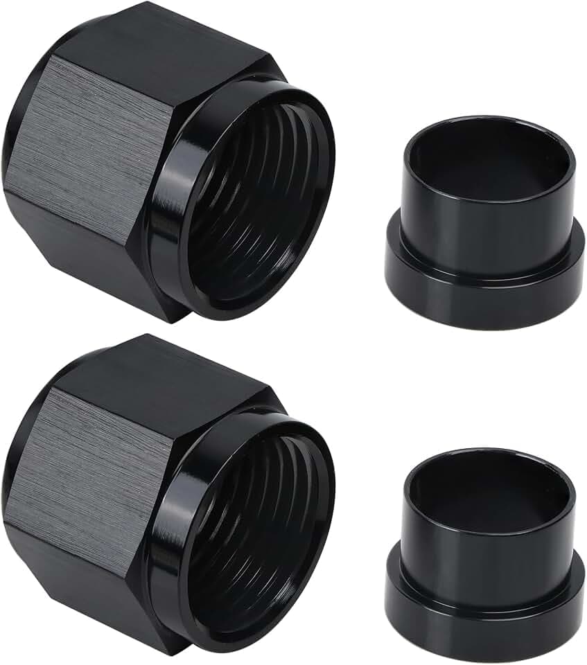 EVIL ENERGY 8AN Female Hardline Tube Nut & Sleeve Aluminum Fitting 2PCS