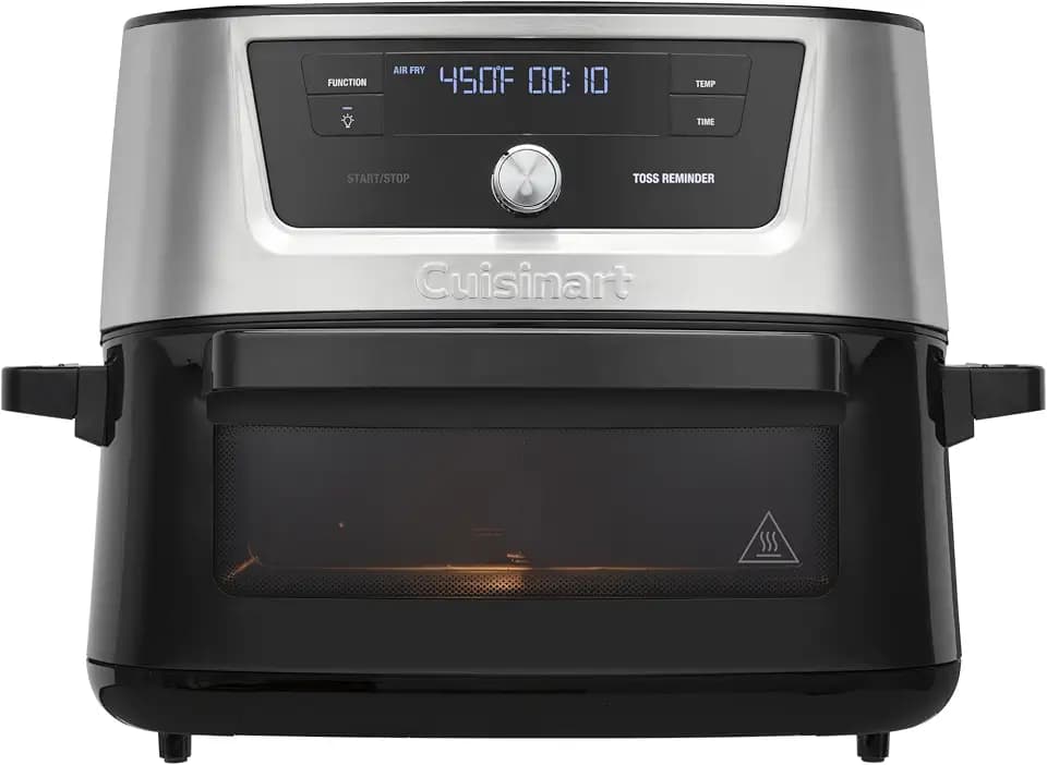 Cuisinart Air Fryer, 9-Quart Basket Stainless Steel Fryer Oven with 6 Presets to Roast, Bake, Broil, Air Fry, Dehydrate and Keep Warm, Dishwasher-Safe Parts, Quick & Easy Meals, AIRX-221, Black