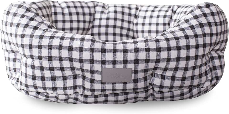 Fringe Studio Painted Gingham Medium Round Cuddler (215009),Multicolored