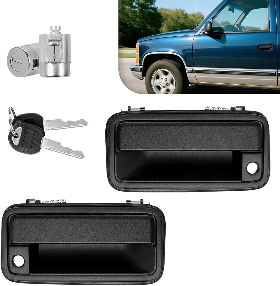 Upgrade Metal Front Exterior Door Handle with Lock Cylinders & Keys