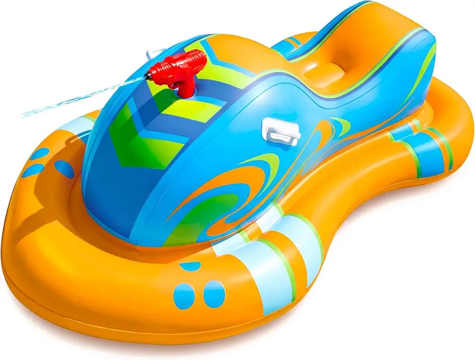 SLOOSH Inflatable Jet Ski Pool Floats Kids, Pool Floaties with Water Gun, Water Fight Toys, Inflatable Battle Blaster Fun for Summer