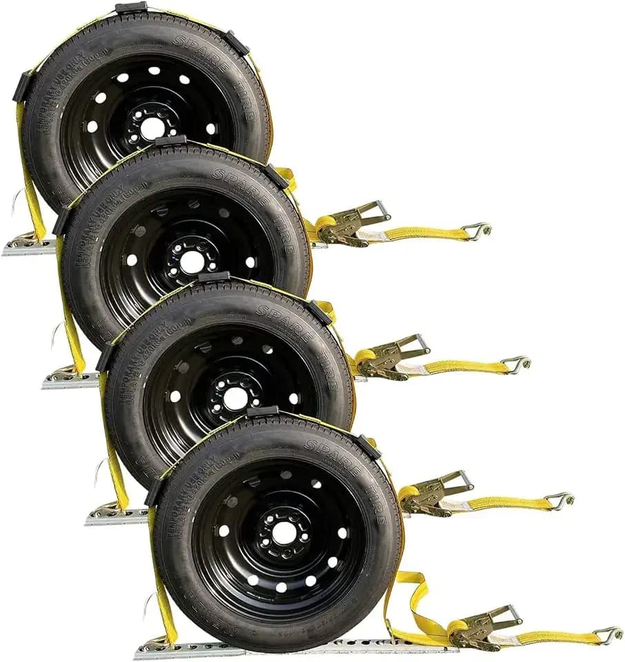 3-Point Car Hauler Straps for Truck/UTV/ATV/Wheel Securing