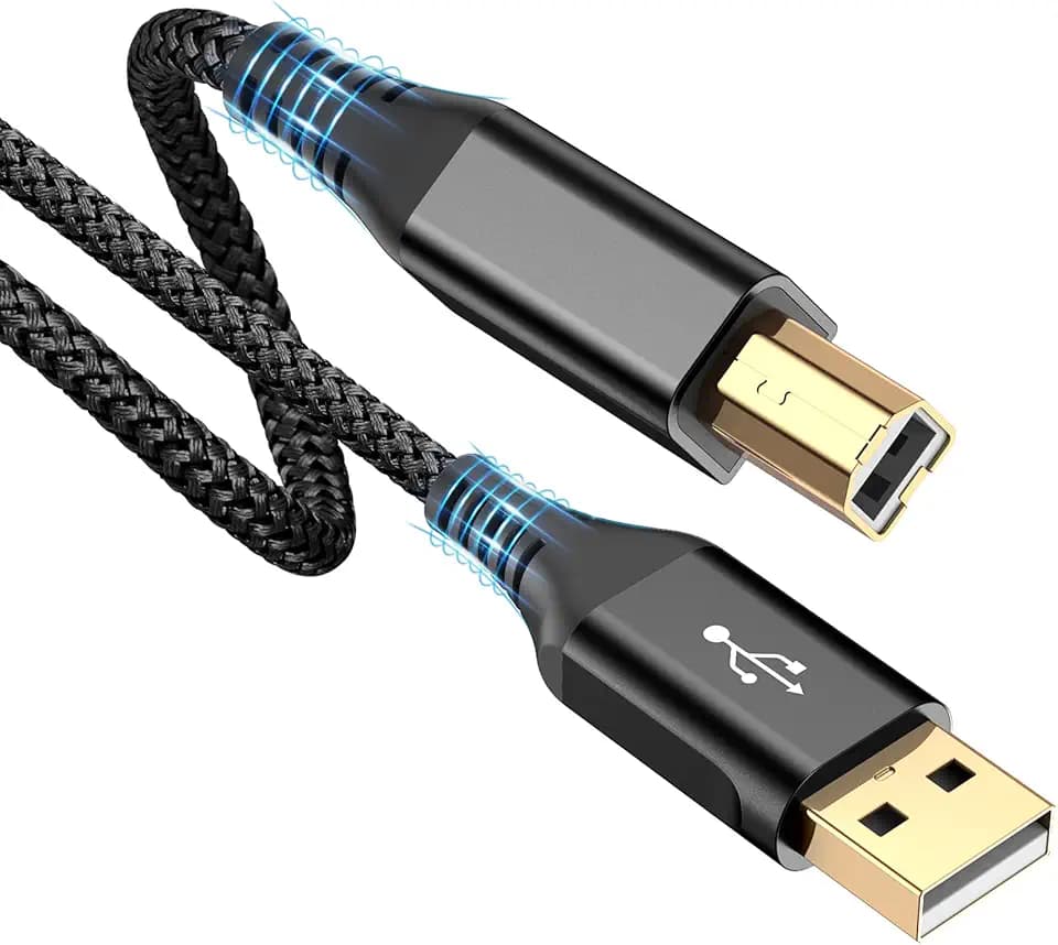 Printer Cable 10ft USB-A to USB-B Cable High Speed USB Printer Cord Black