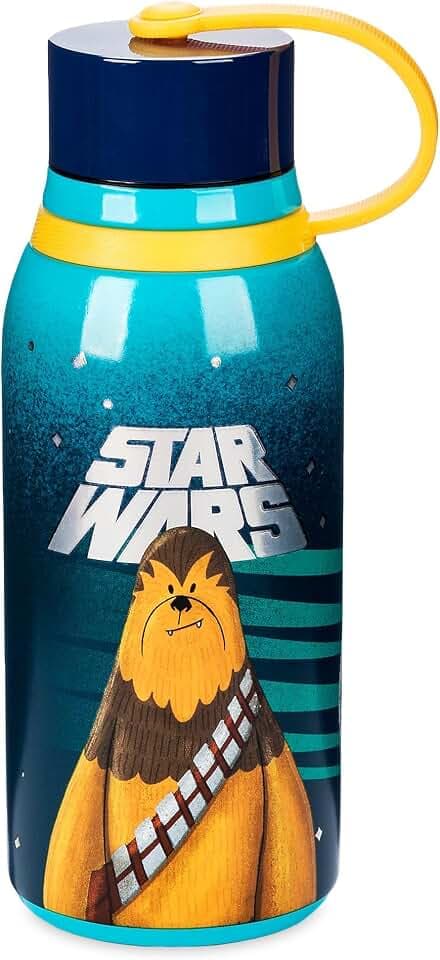 Disney Store Offizielle Star Wars Wasserflasche aus Edelstahl, 325ml, Trinkflasche mit Drehverschluss und Flexiblem Trageschlaufe