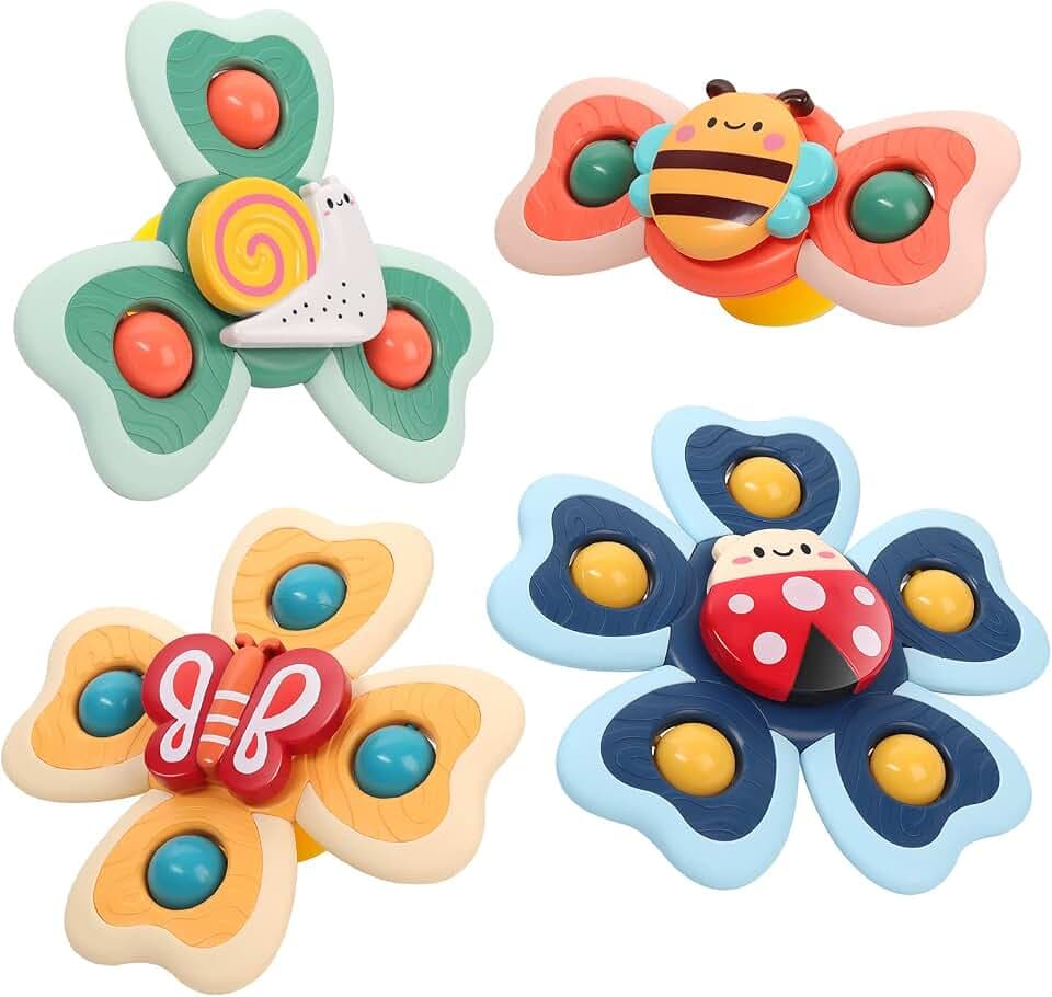 Vanmor Saugnapf Spinner Spielzeug für Baby, Fidget Spinning Badespielzeug