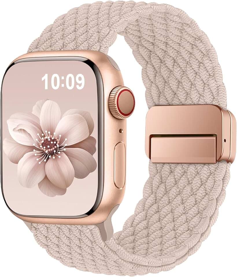 Higgs Geflochtenes Armband Kompatibel mit Apple Watch 46mm 45mm 44mm 49mm 42mm Damen Herren, Magnetisch Verschluss Sport Nylon Armbänder für iWatch SE Ultra 3/2/1 Series 11 10 9 8 7 6 5 4 3 2 1