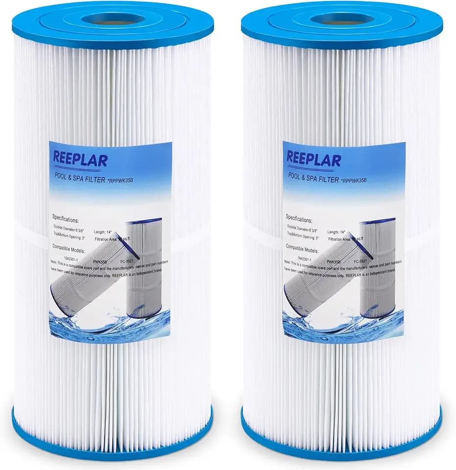 REEPLAR PWK35B Replaces Hot Springs Limelight Spa Filters, Compatible with Watkins 1642301-1, 78161, 78286, Filbur FC-3921, Hot Spring Limelight Series Filter Cartridge,35 sq.ft - 2 Pack