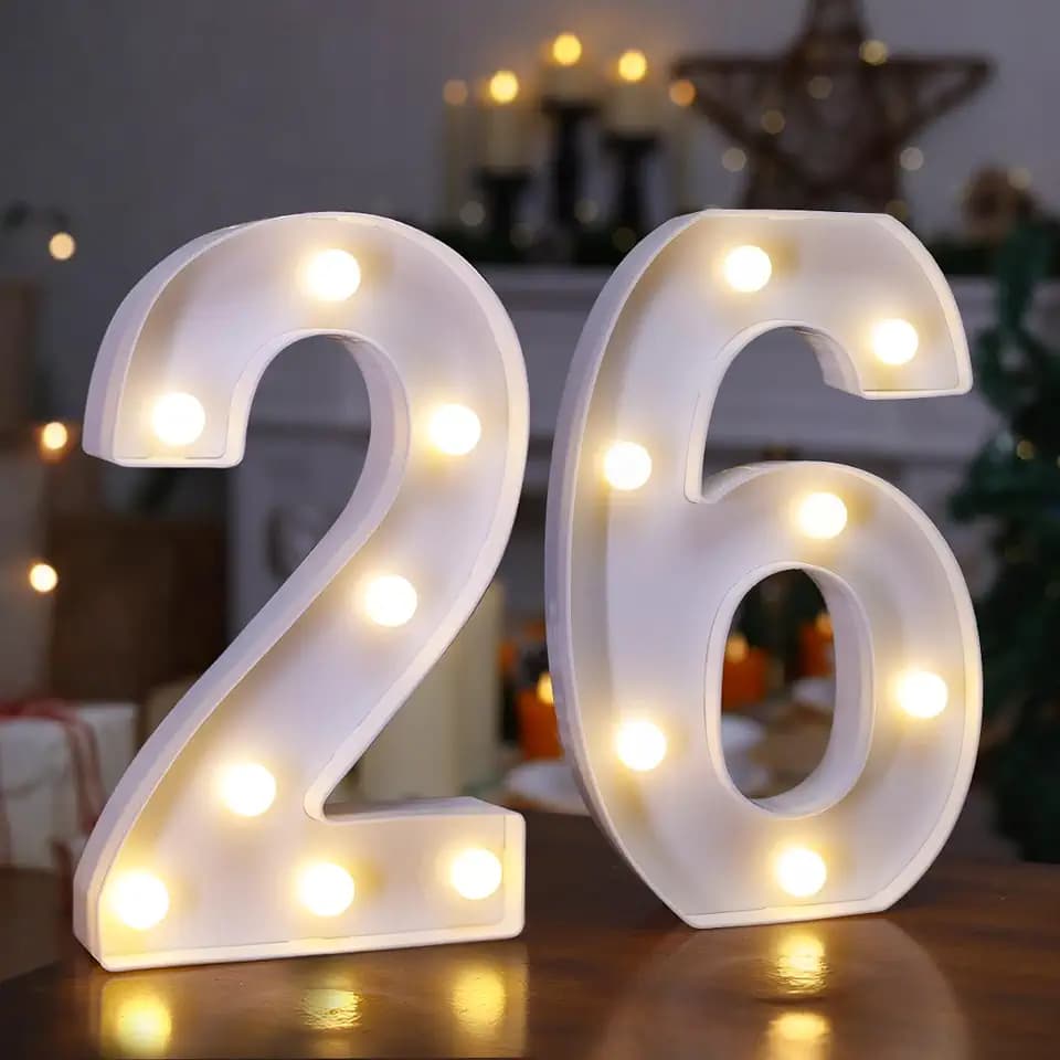 LED Light Up Numbers, Marquee Number Sign for 26th Birthday Decor(26)
