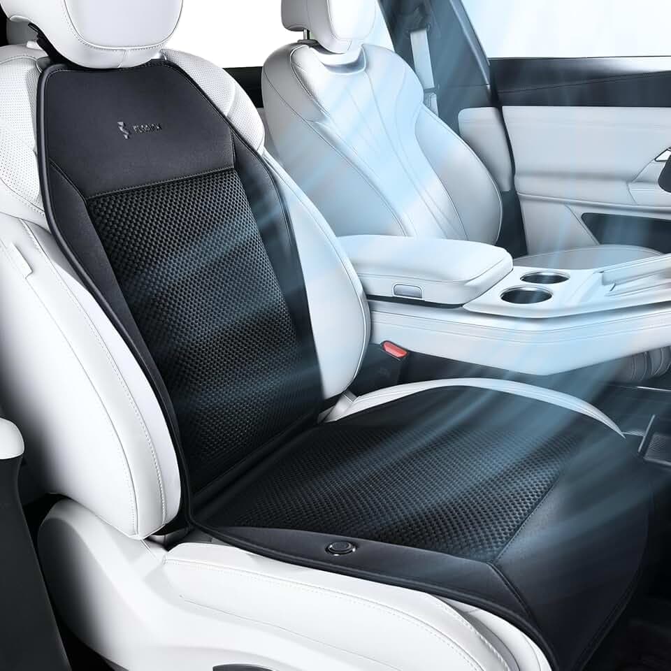 FLORICH Cooling Car Seat Covers with 8 Turbo Fans Car Seat Cooling Pad with Blowing & Suction 12V-24V Ventilated Seat Cover 3-Speed Adjustable Cooling Seat Cushion Universal Fit for Car SUV Truck Van