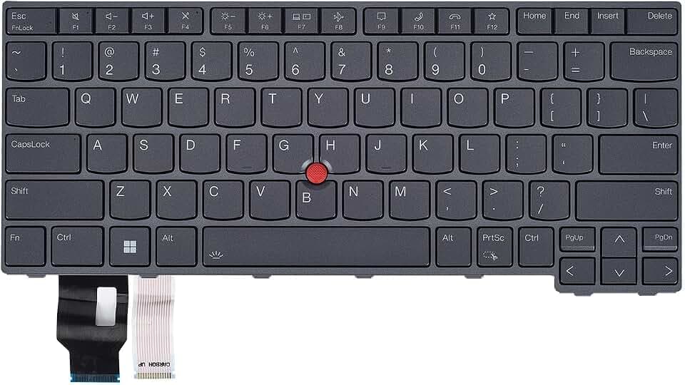 Replacement Backlit Keyboard for Lenovo Thinkpad T14 Gen 3 Gen 4, Thinkpad L14 Gen 3 Gen 4 & Thinkpad P14s Gen 3 Gen 4 Series Laptop Keyboard US Layout P/N: 5N21D68345, Gray