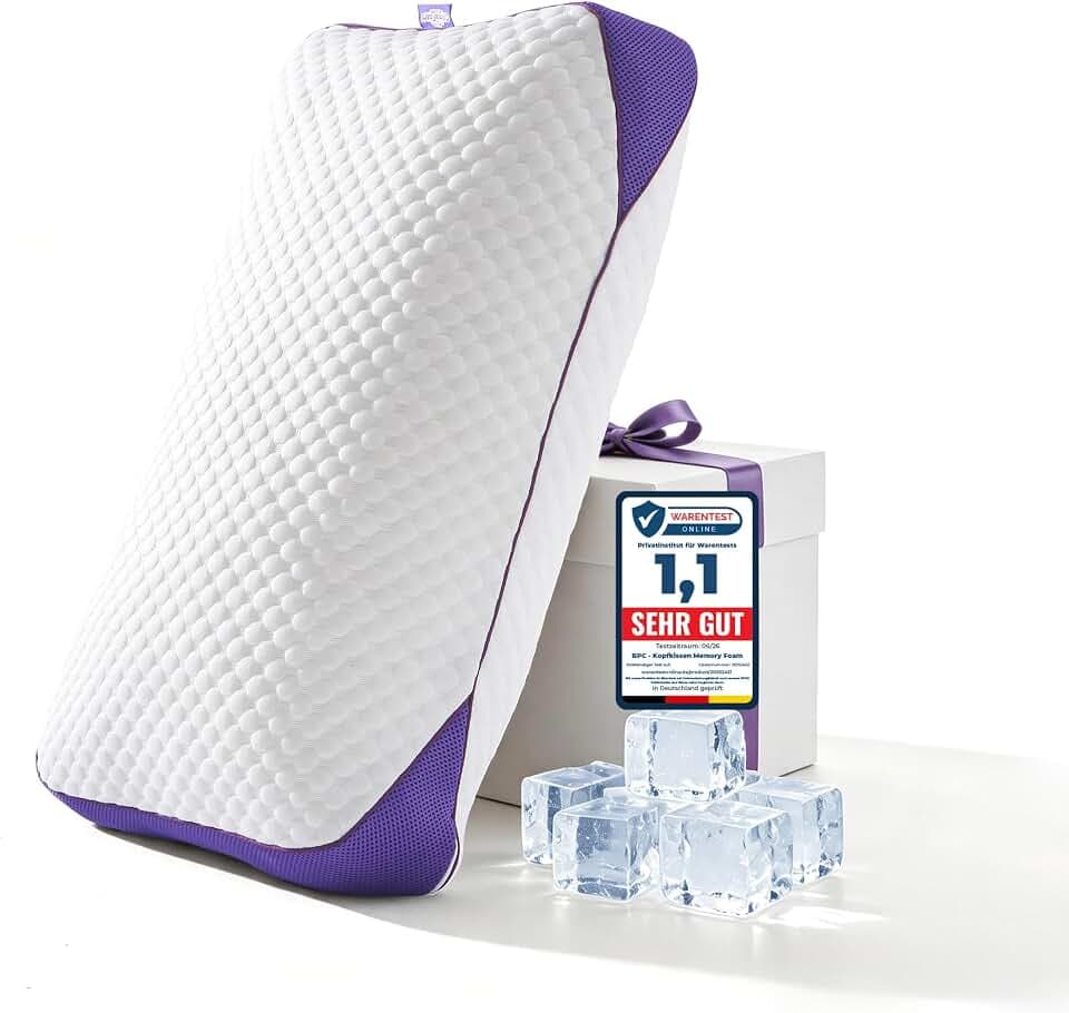 BPC Kopfkissen 40x80 cm 1er Set, Höhenverstellbares Memory Foam Kissen