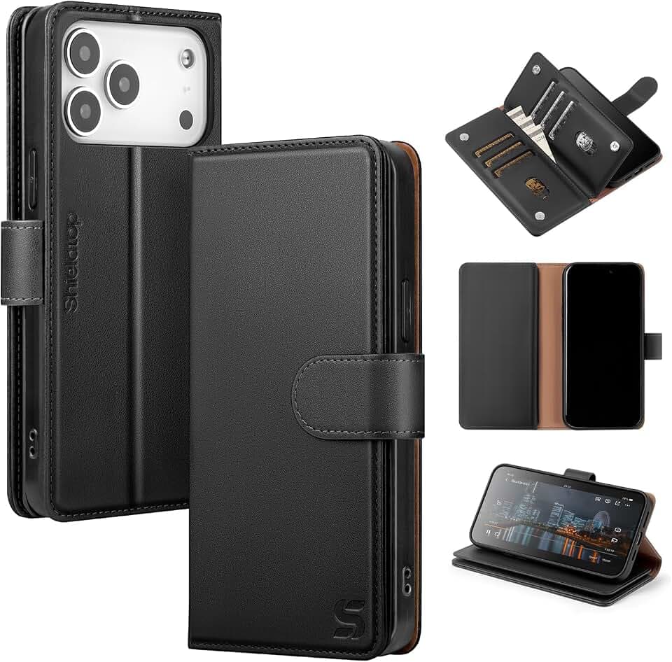 Shieldtop for iPhone 18 Pro Max / 17 Pro Max Phone Wallet Case,Black