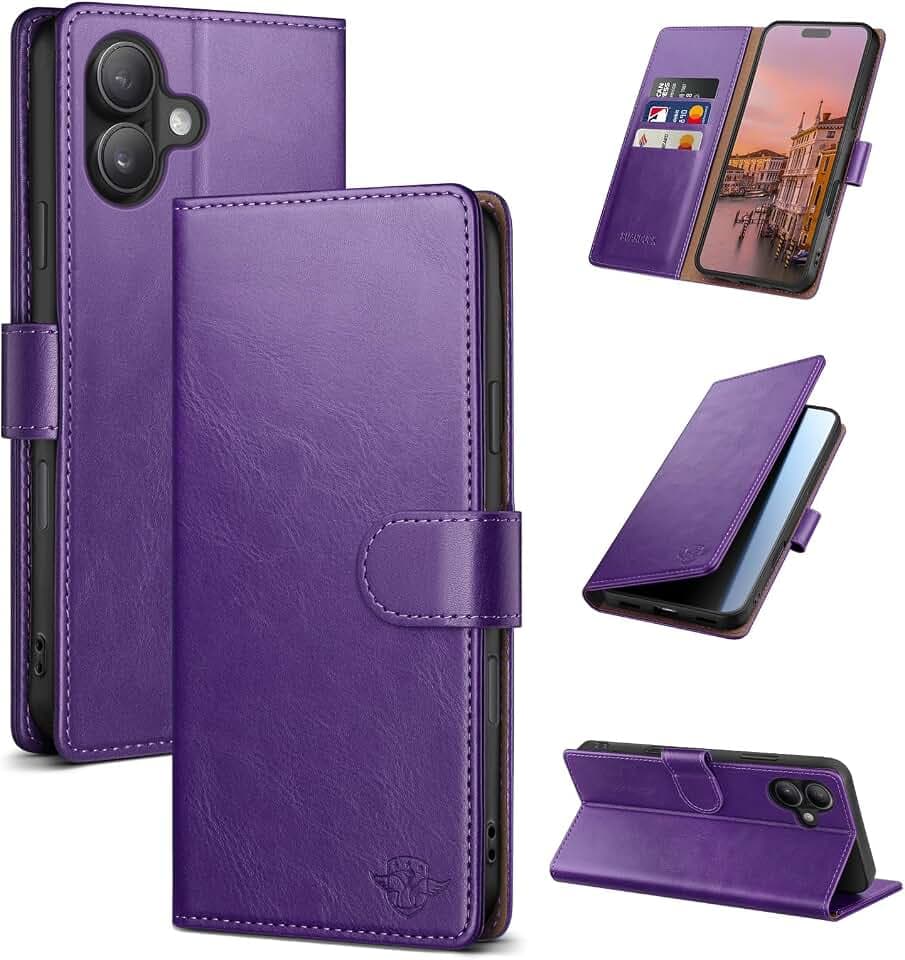 Wallet Case for iPhone 16 6.1", Purple