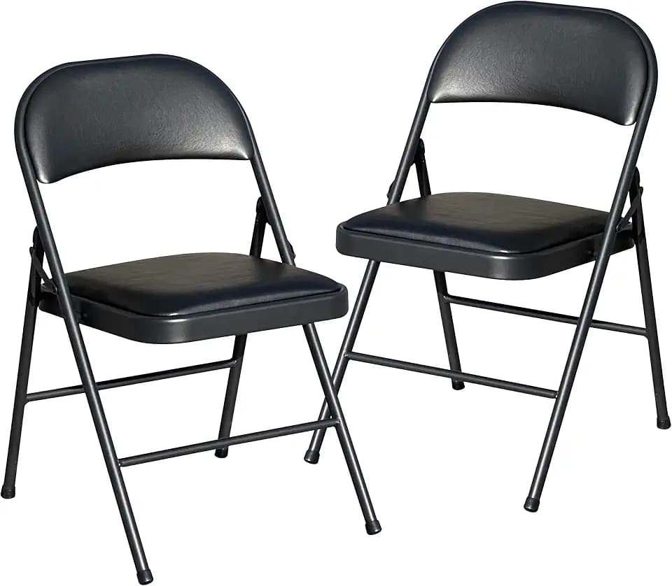 BOOSDEN Klappstühle 2er Set, Klappstuhl Gepolstert, Shwarz