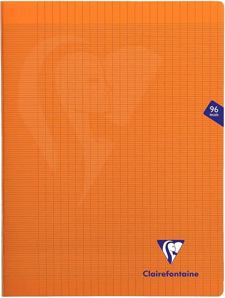 Clairefontaine 383361C - Packung mit 10 Heften Mimesys DIN A4+, 24x32cm, 48 Blatt Französische Lineatur, 90g, Einband PP, Orange, 1 Pack