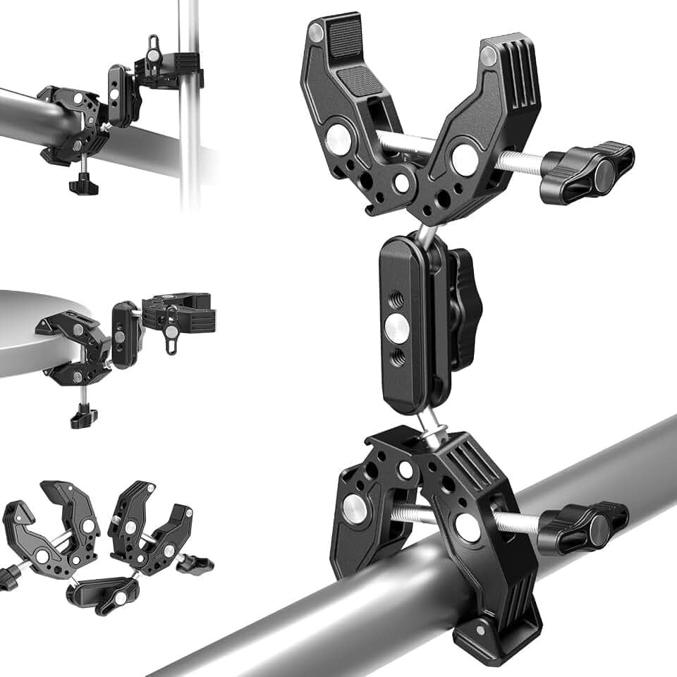 NEEWER Doppelte Super Clamp Kamera Halterung mit Magic Arm, Cold Shoes