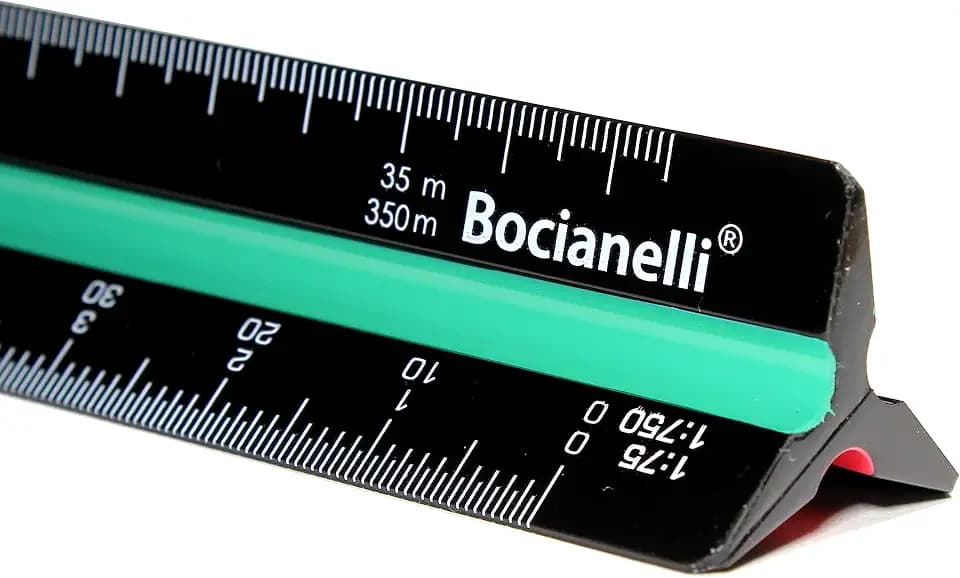 Dreikantmaßstab 30 cm - Maßstab Lineal - Kunststoff Maßstabslineal - Dreikantmaßstab 1:10 1:20 1:25 1:50 1:75 1:100 1:125 1:200 1:250 1:500 1:750 1:1250