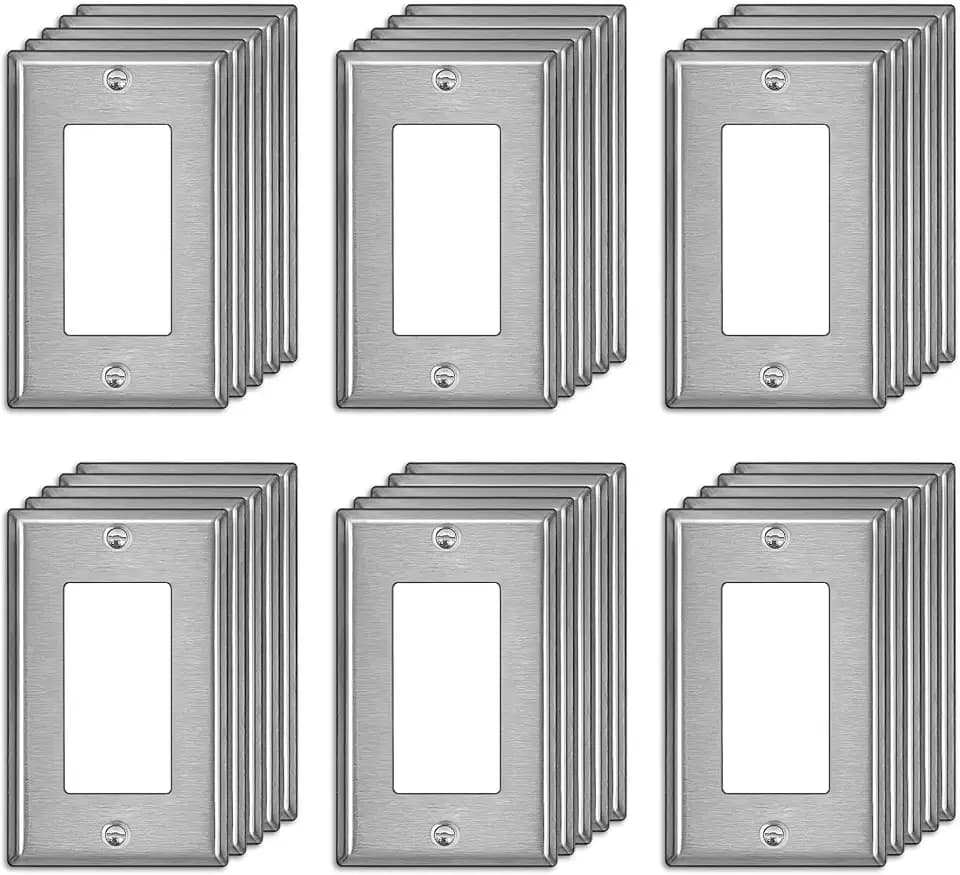 30 Pack BESTTEN Decorator Switch or Receptacle Outlet Metal Wall Plate