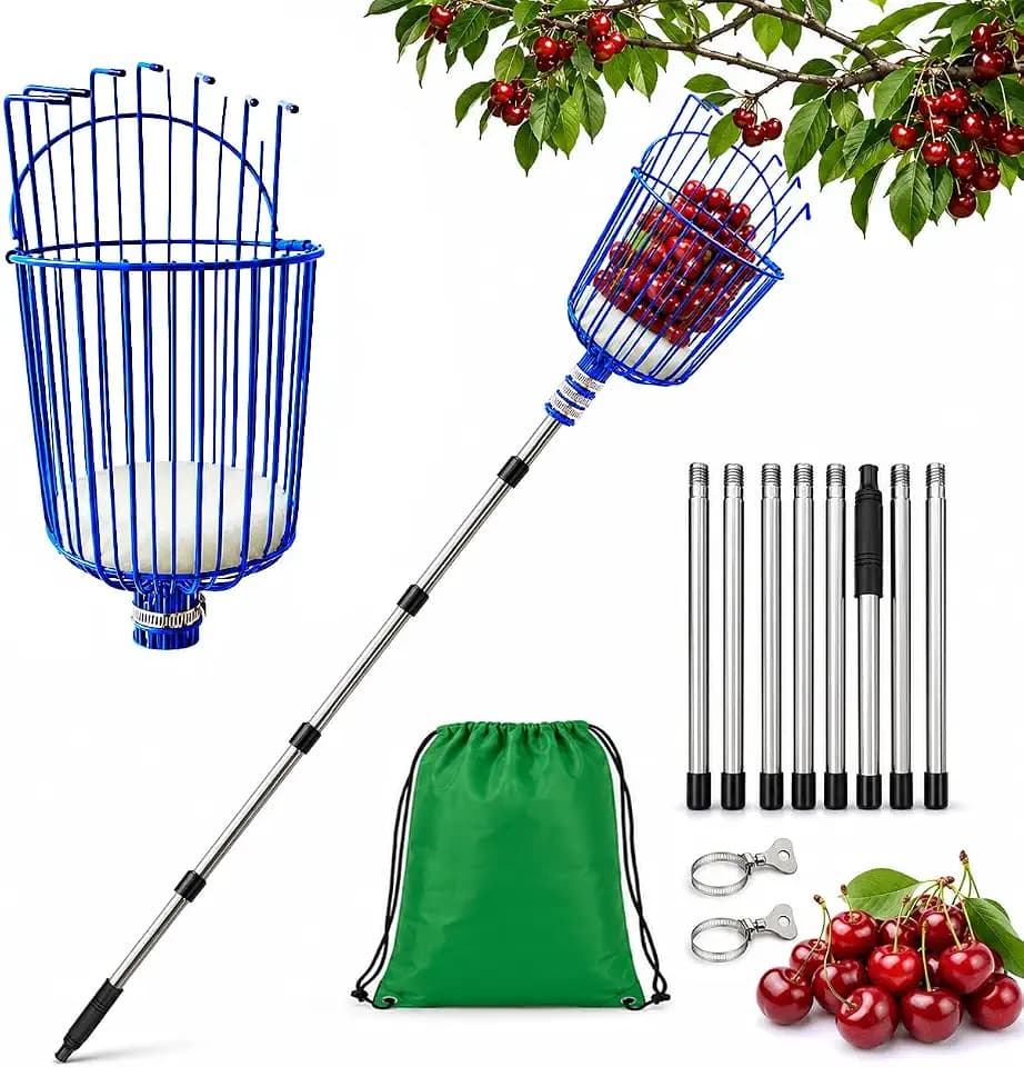 10.5FT Adjustable Cherry Fruit Picker Tool with Narrow Gaps
