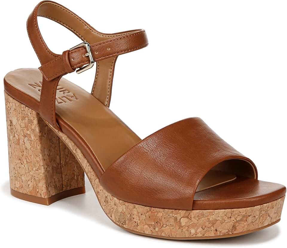 Naturalizer Womens Lilly Ankle Strap Platform Sandal English Tea Brown 9 M