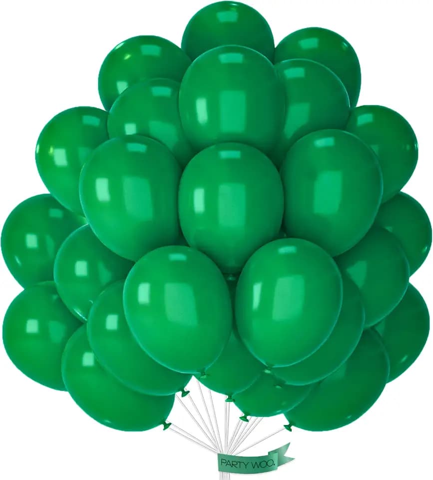 PartyWoo Dark Green Balloons 101pcs Emerald Hunter Forest Green Color