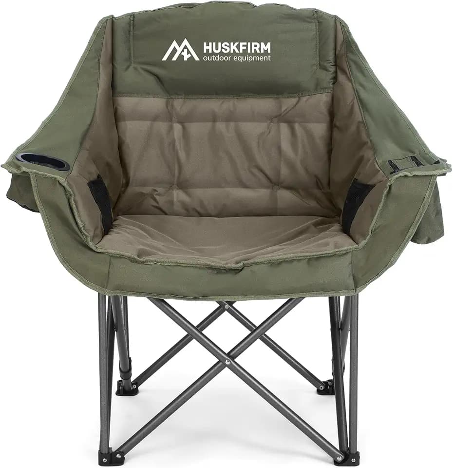 Oversized Camping Chair,Padded Camping Chairs Support 450LBS, Green
