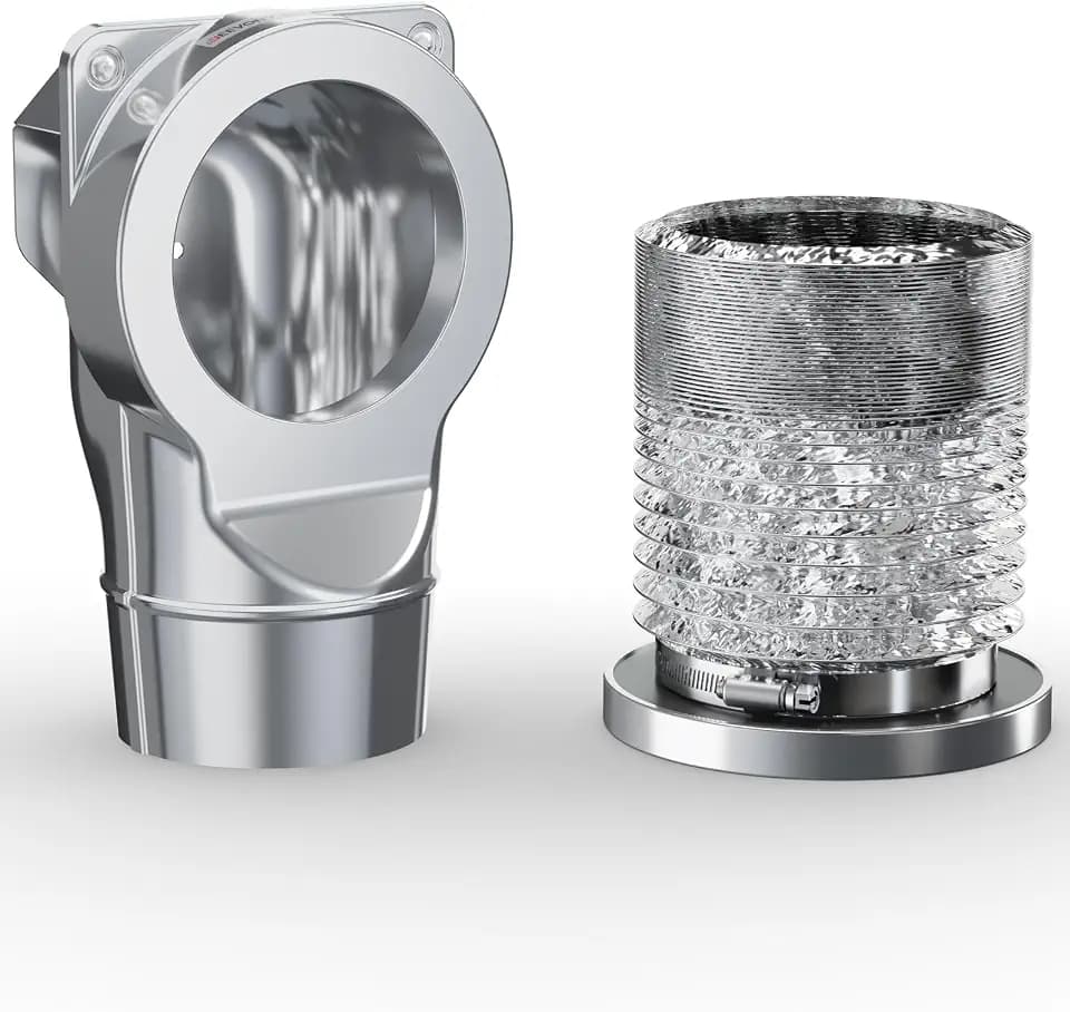 Magnetic Dryer Vent Coupling DV90 Airtight Seal Dryer Vent Connector Kit Easy to Clean Quick Connector Including a 2.6ft 4" Duct and two Clamps