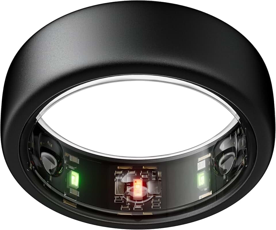 Oura Gen3 Horizon Smart-Ring - Größe 8, Stealth | Wearable für Schlaf-, Herzfrequenz- und Fitnesstracking - Bis zu 7 Tage Akkulaufzeit - Kompatibel mit iOS/Android - Bestimme Deine Größe vor dem Kauf
