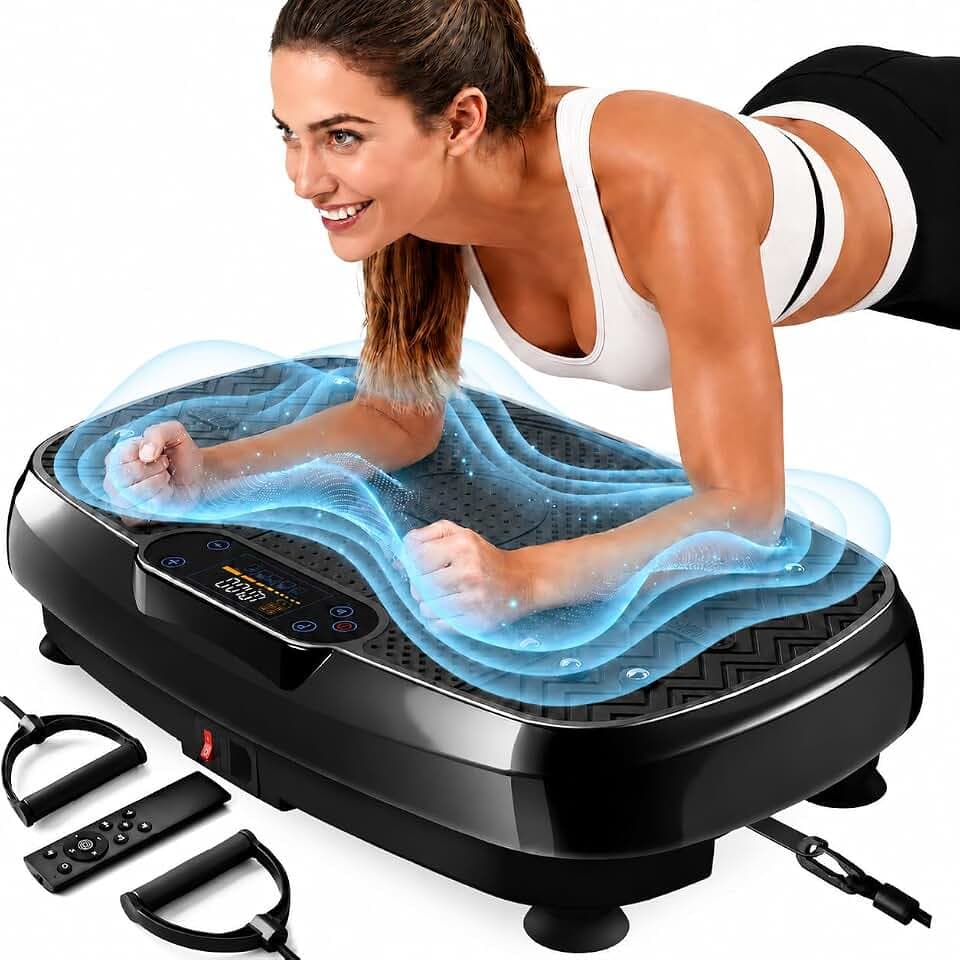 Renoj 3D Whole Body Vibration Plate Exercise Machine, Home Gym Equipment