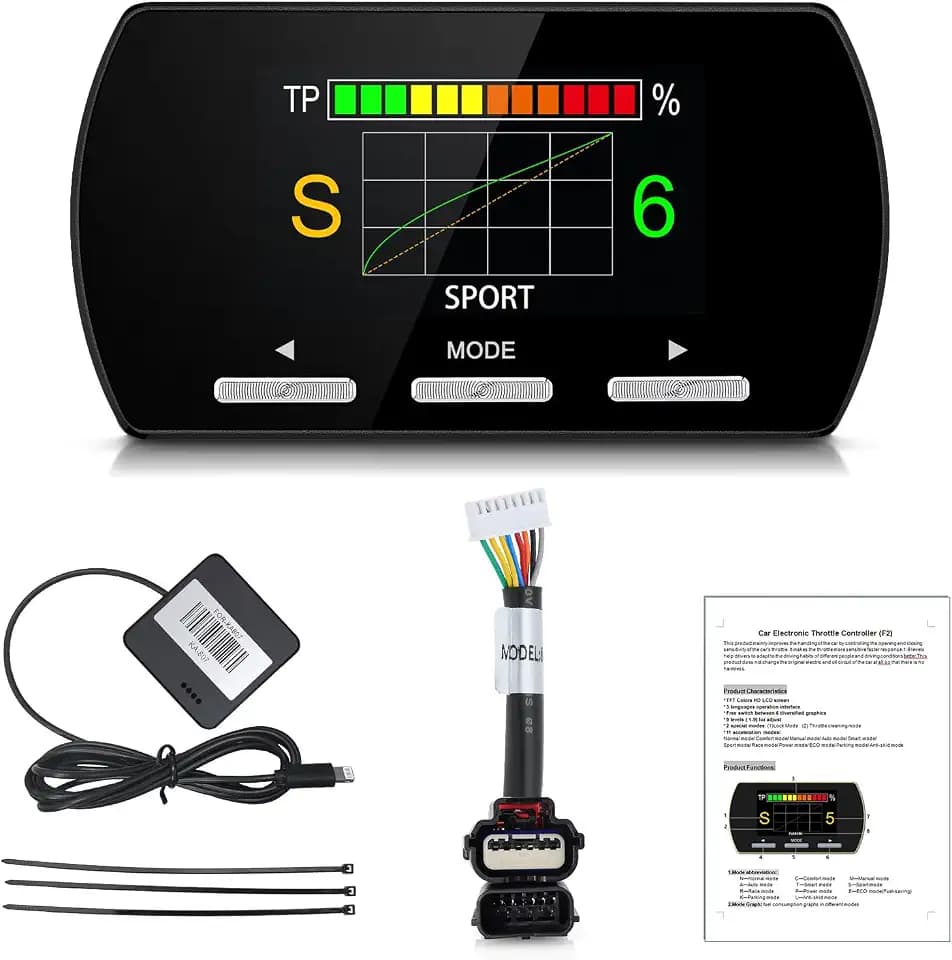 Throttle Response Controller 9 Drive Modes Throttle Controller Electronic Pedal Accelerator Compatible with Dodge Challenger Charger RAM, Jeep Wrangler JK Cherokee KK Liberty, Chrysler 300 Crossfire
