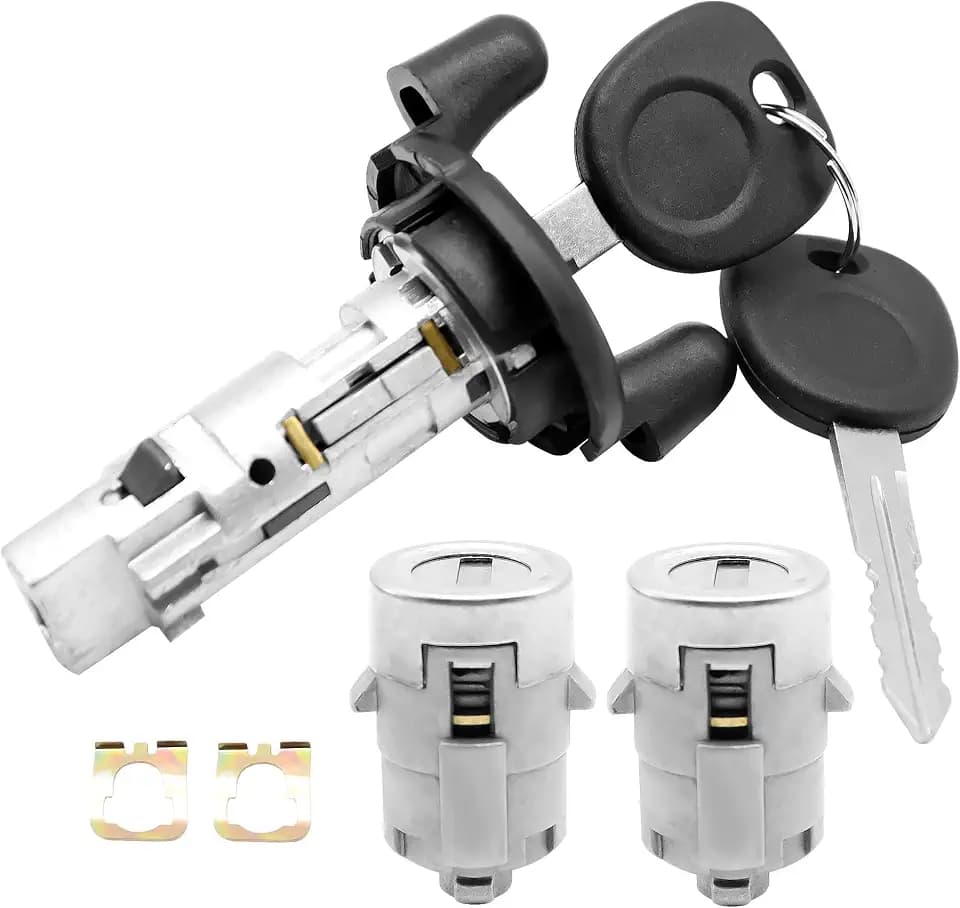 Ignition Switch Lock Cylinder & Pair Front Door Lock Cylinder for Silverado