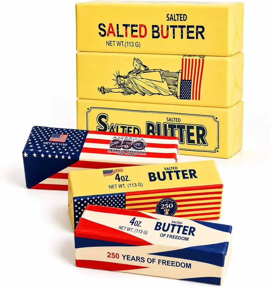 Butter Squishy Blind Box 3 Pack, 6 USA Patterns, Slow Rising Stress Toy