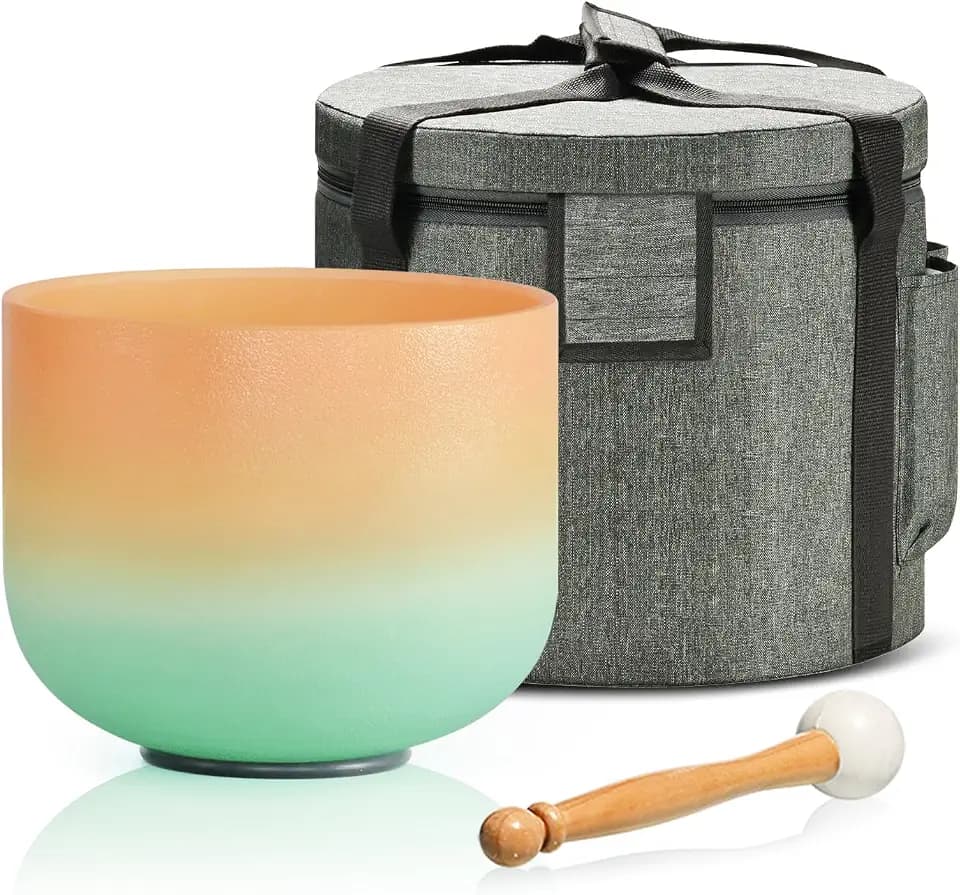 432HZ 8 Inch C Note Root Chakra Frosted Quartz Crystal Singing Bowl