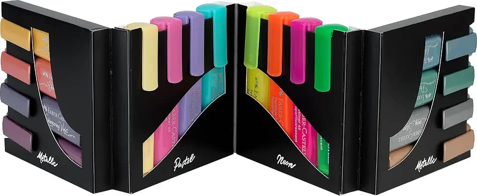 FABER-CASTELL - Textmarker Set, 16 Marker im Desk Organizer
