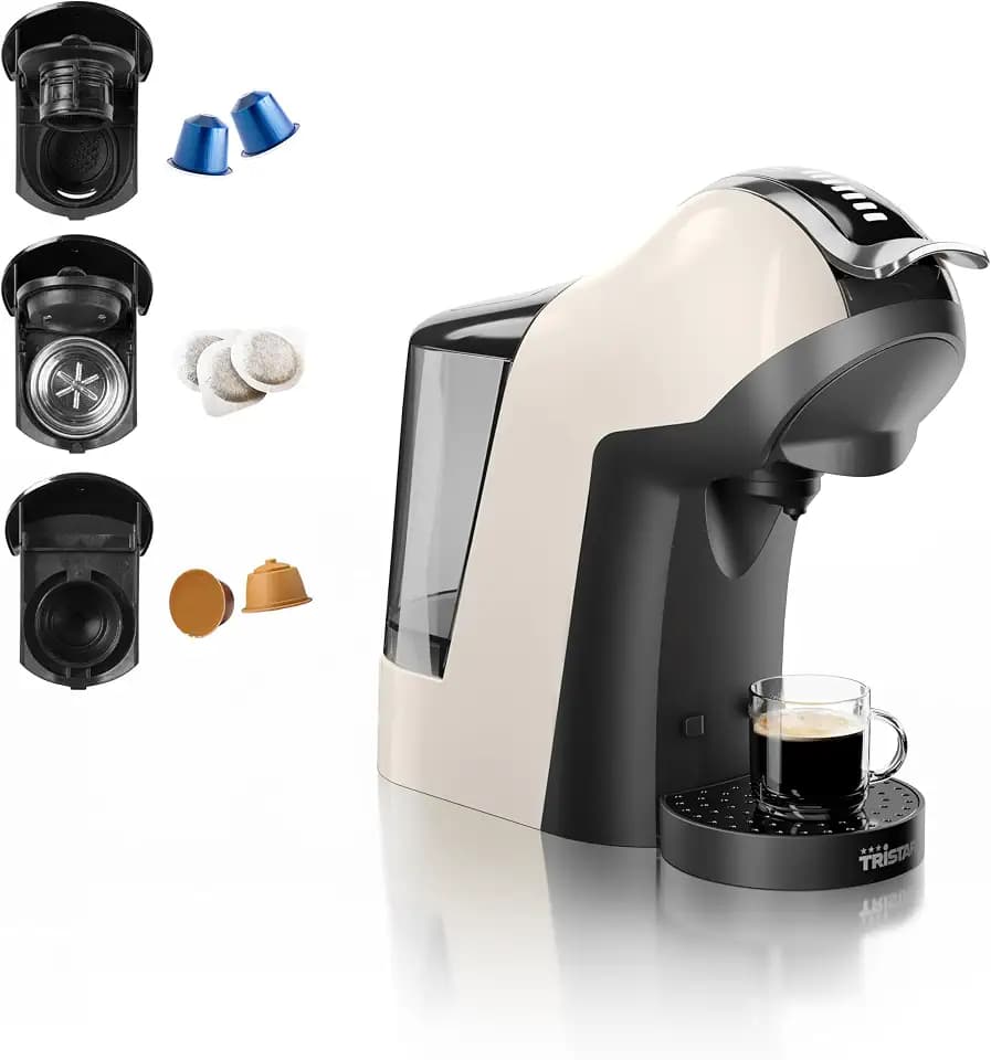 Tristar Multi-Kapsel-Maschine 3-in-1 – Geeignet für Nespresso®, Dolce Gusto® Kapseln, ESE Pads – 19 bar – BPA-frei – CM-2301