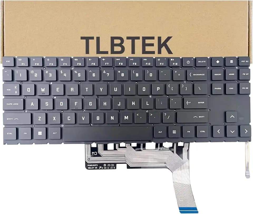 TLBTEK Backlight Keyboard Replacement Compatible with HP Omen 15-EN 15-EK 15Z-EN 15T-EK 16-B 16-C 16-N 16-K 16-WD 16-WF 16-U 15-EK0019NR 15-EN 15-EN0010CA 15-EN0013DX 15-EN0023DX Series Laptop