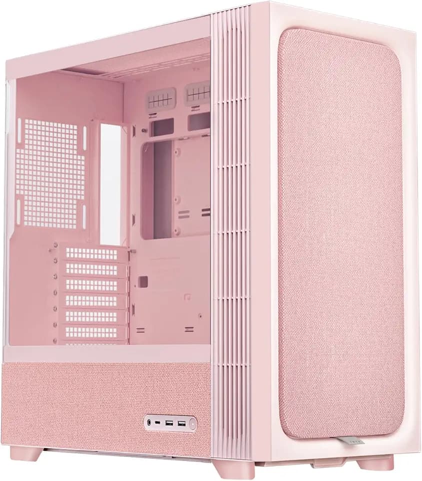 TRYX FLOVA ATX PC Case Pink Breathable Fabric-Crafted with Cross-Flow Fan
