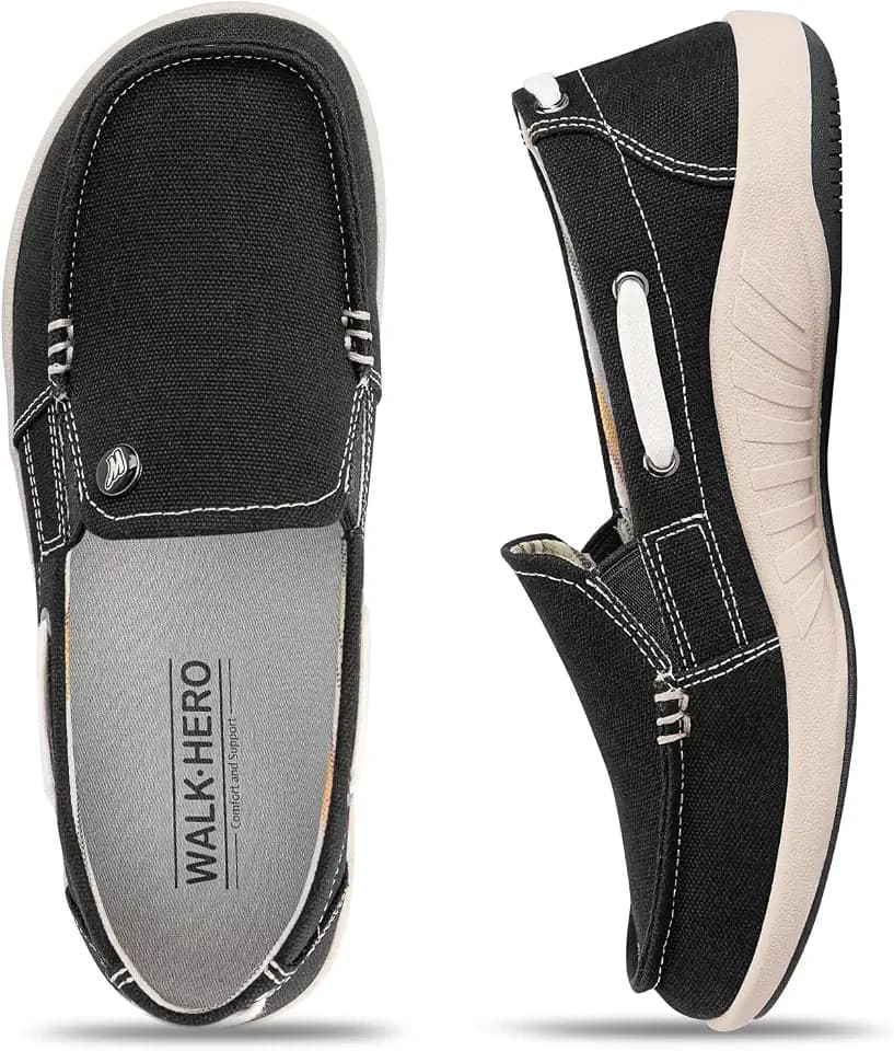 Womens Slip On Shoes, Casual Boat Loafers Shoes Women with Arch Support