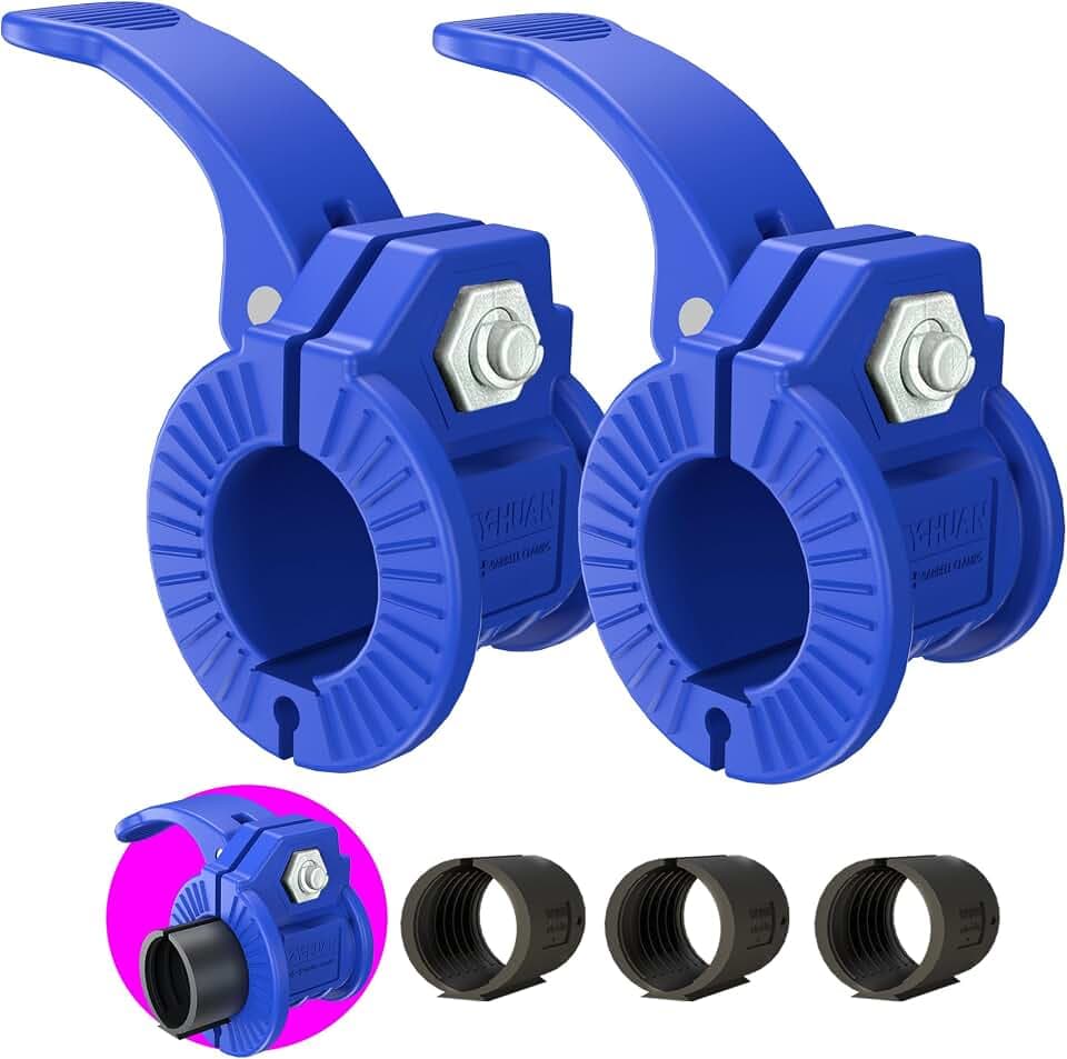 Barbell Clips 1 Inch Quick Release Weight Clamps 0.9-1.18inch Multi-Size Adjustable Olympic Clamps for Bars