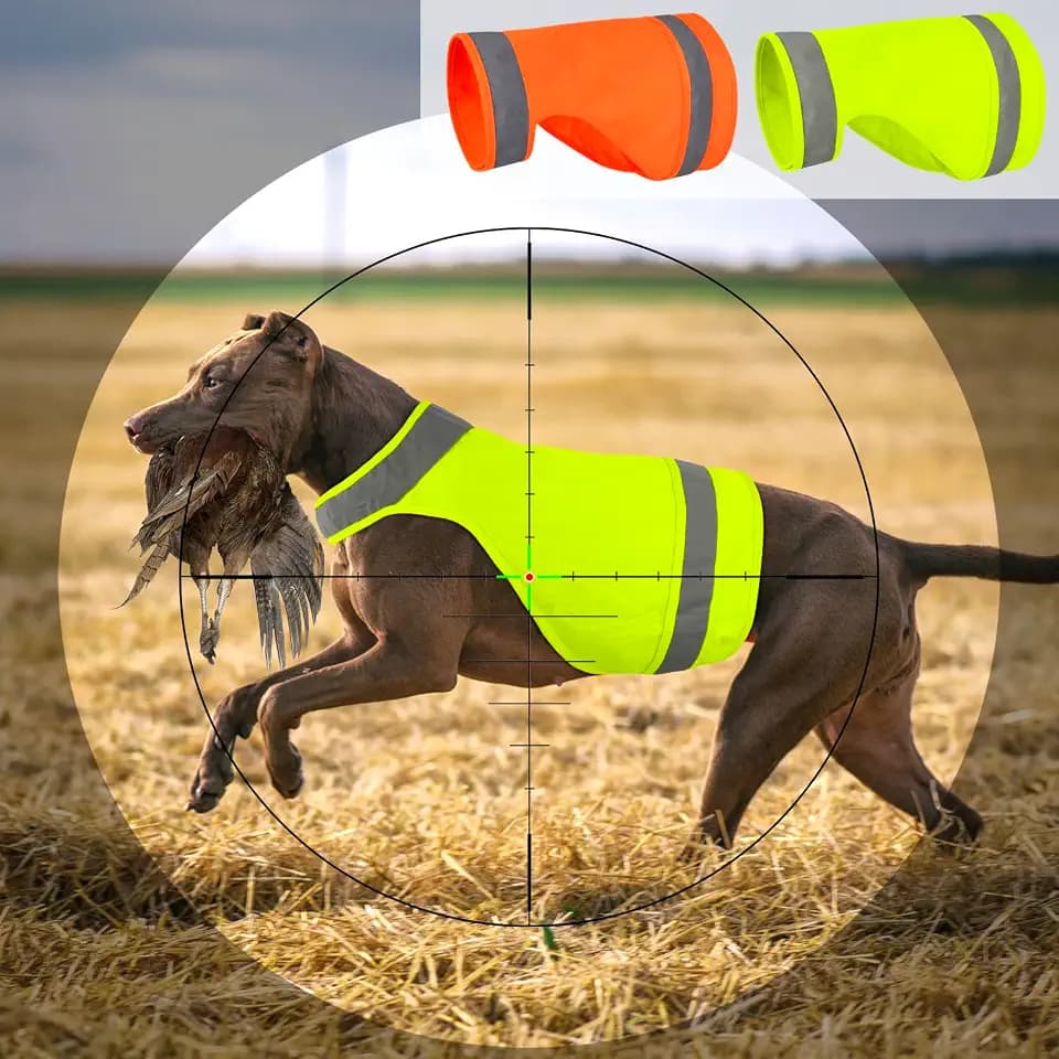 Sicherheitsweste für Hunde, fluoreszierende Jagdweste, reflektierender Hundemantel für nächtliche Spaziergänge, Jagd, Training, Joggen, 2er Pack, Orange, L